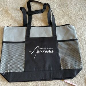 Black and Gray Canvas Tote Bag